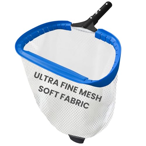 Poolvio 14" Pool Skimmer Net – Heavy Duty Leaf Net with Aluminum Frame with Diamond-Pattern Ultra-Fine Soft Mesh Bag – Pool Cleaning Tool for Leaves, Sand, Pollen & Small Debris (No Pole) - Image 1