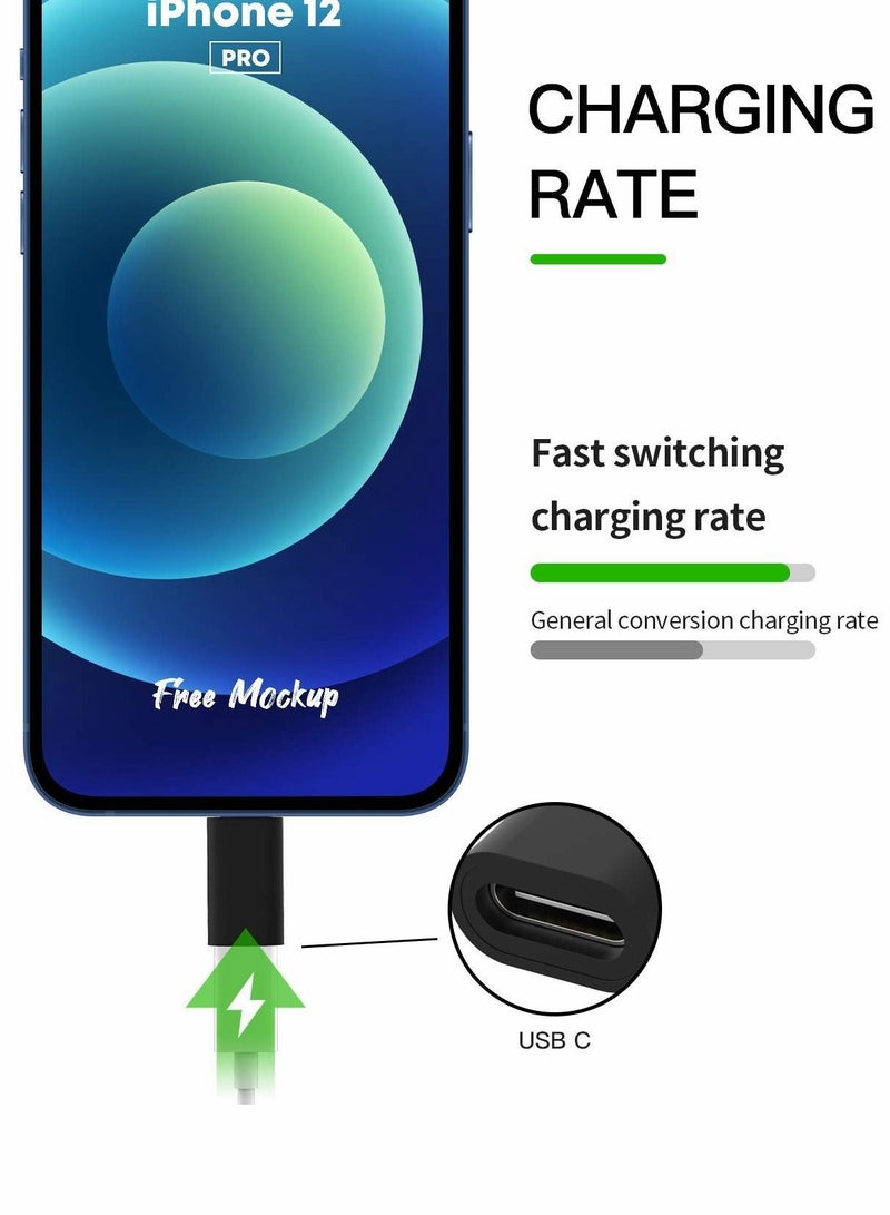 Y&D USB-C Female to Lightning Male Adapter, PD Fast Charge Converter for iPhone, 3pcs  - Image 3