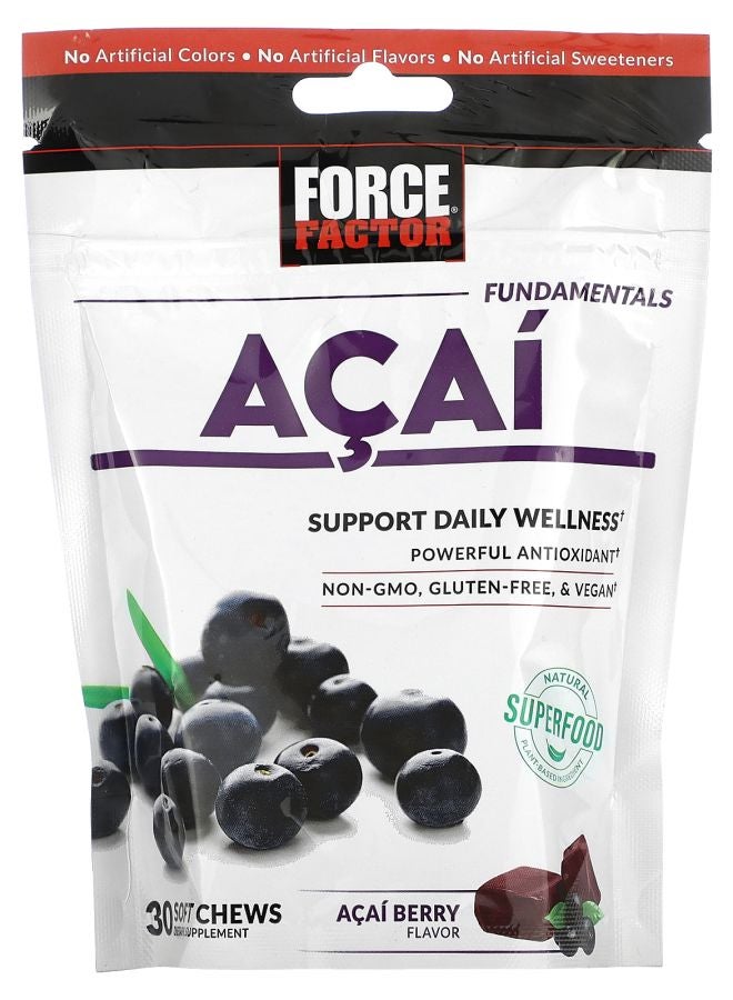 Force Factor Fundamentals Acai 30 Soft Chews (500 mg per Chew) - Image 1