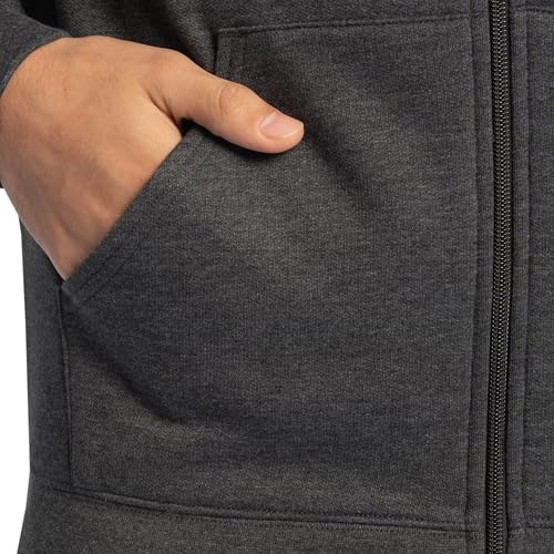 Fruit of the Loom Eversoft Fleece Hoodies, Pullover, Moisture Wicking & Breathable, Sizes S-4x, Black Heather Full Zip, X-Large - Image 3