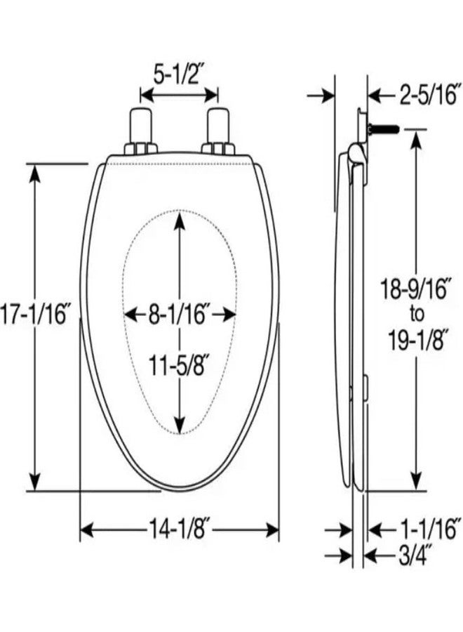 Bemis TOILET SEAT ELNG WOOD WH - Image 2