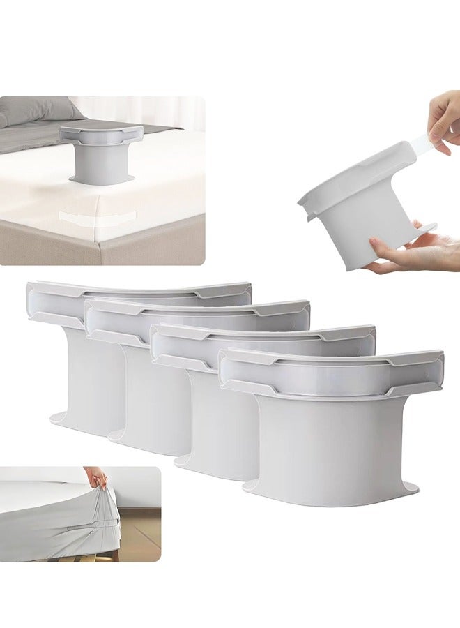 4Pcs Lock Sheet Holders, Bed Corner Sheet Straps Keep Sheets Firm & Tight, Heavy Duty Mattress Straps for All Sheet Sizes, Easy One-Time Installation - Image 1