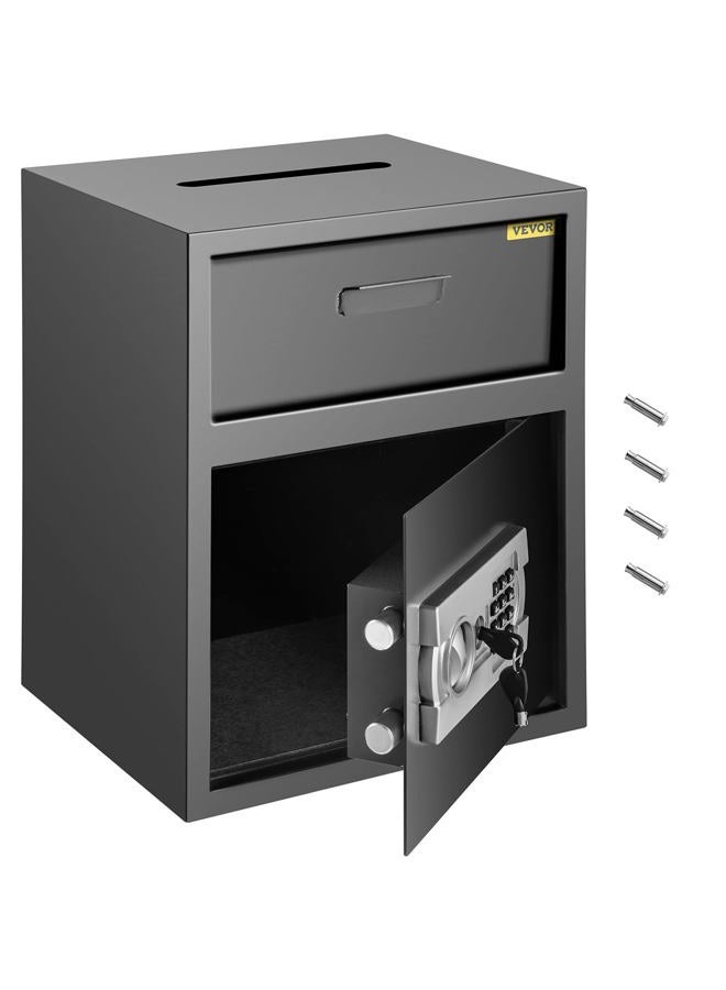 VEVOR Digital Depository Safe 1.7 Cubic Feet Made of Carbon Steel Electronic Code Lock Depository Safe with Deposit Slot with Two Emergency Keys Depository Box for Home Hotel Restaurant and Office - Image 1