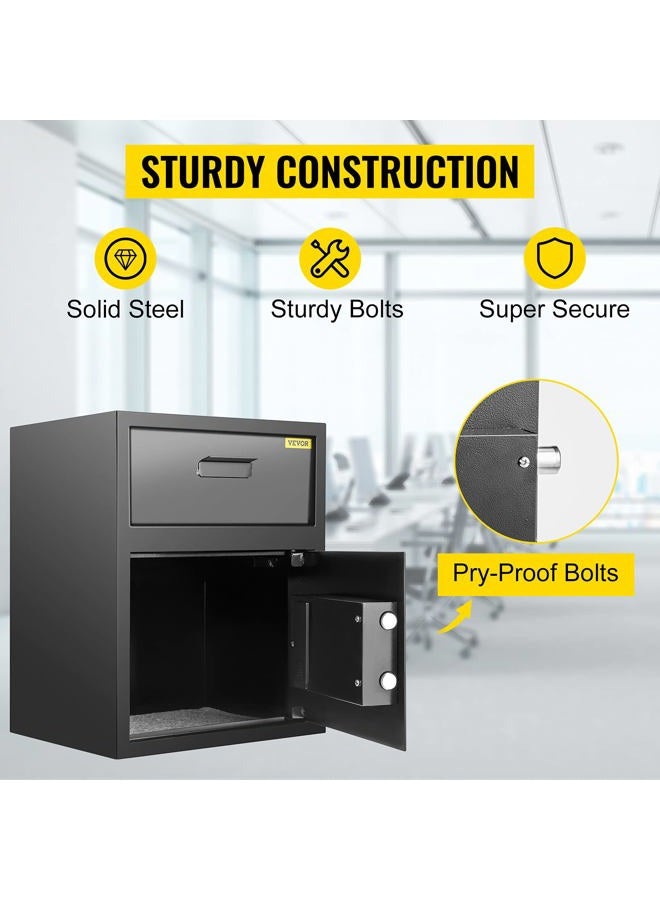 VEVOR Digital Depository Safe 1.7 Cubic Feet Made of Carbon Steel Electronic Code Lock Depository Safe with Deposit Slot with Two Emergency Keys Depository Box for Home Hotel Restaurant and Office - Image 3