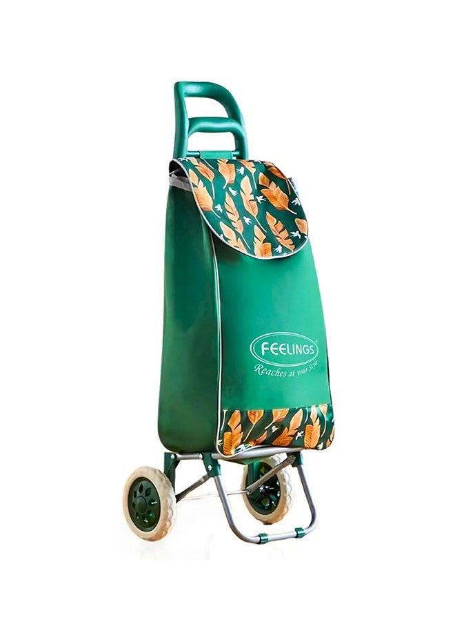 Feelings Feelings Shopping Trolley Fancy With Wheels Green Leaf  - Image 1