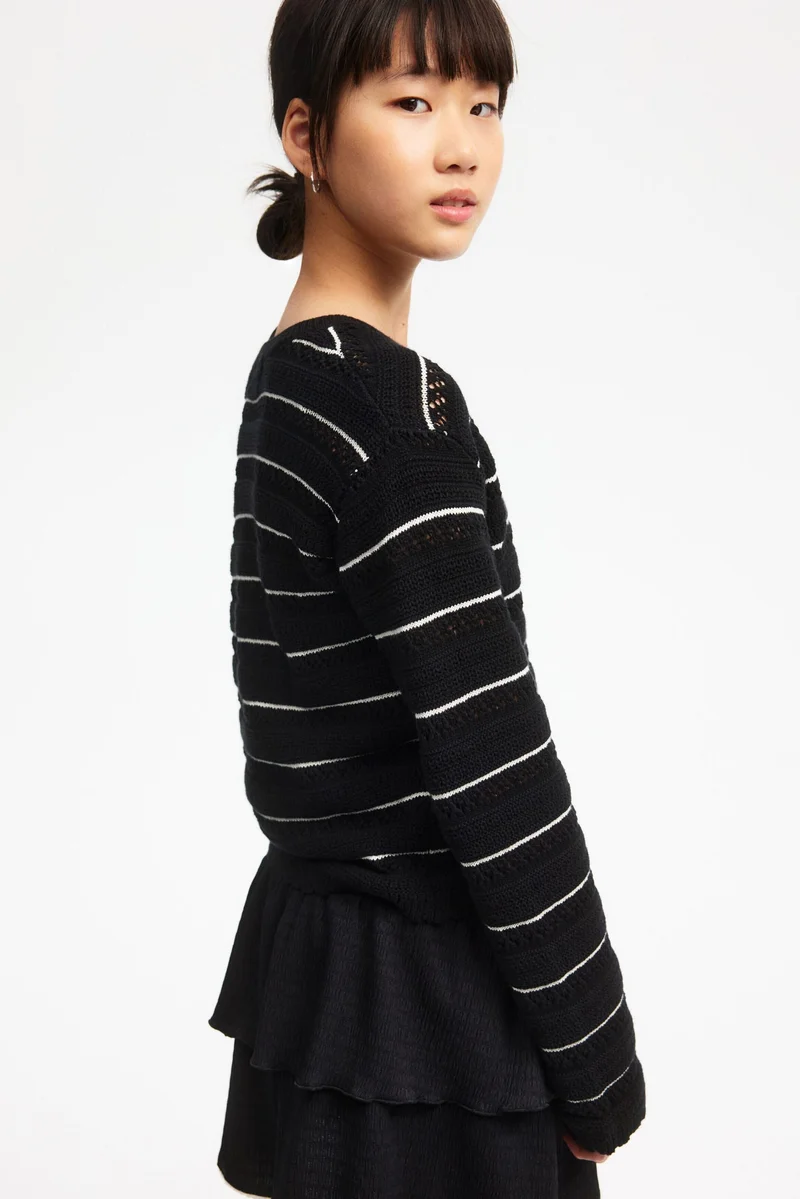 H&M Pointelle-knit cotton jumper