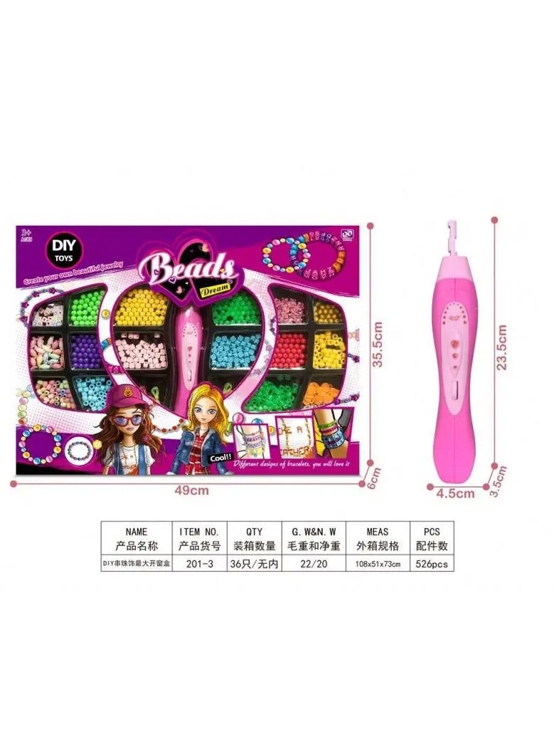 Xinletong Princess Beads Accessories Jewelry Beaded DIY Toys Plastic Pretend Play Hair Braiding Make up Set for Girls Educational Toys - Image 2