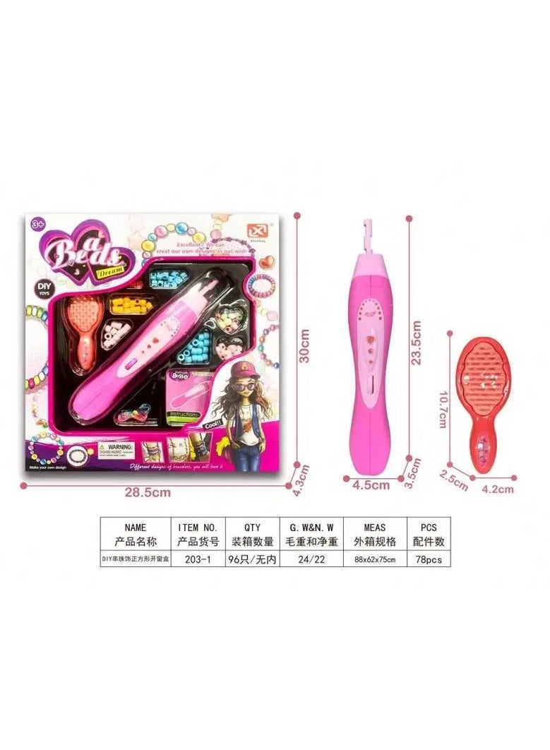 Xinletong Princess Beads Accessories Jewelry Beaded DIY Toys Plastic Pretend Play Hair Braiding Make up Set for Girls Educational Toys - Image 3