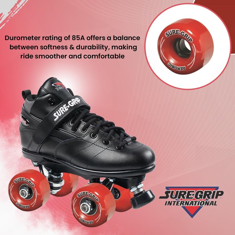 SureGrip Aerobic Outdoor Wheels - Made from Shock Absorbing Urethane - Durometer of 85A and Diameter of 62mm - Provide Durable & Smooth Ride - Comes in Diverse Color Options - Set of 8 Wheels - Image 4