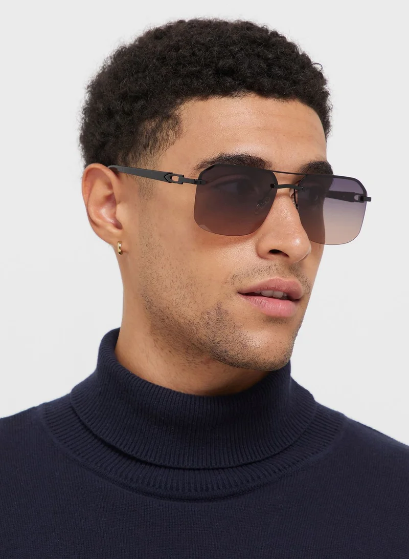 Robert Wood Polarized  Angular Aviator Sunglasses