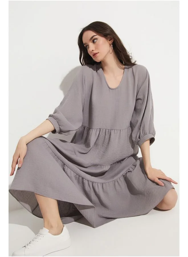 جون June Loose Cut Dress Grey