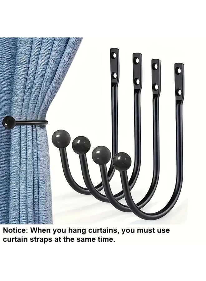 1pc Round Head U Shaped Curtain Hook Rustic Country Style Holdback Retro Design - Image 5