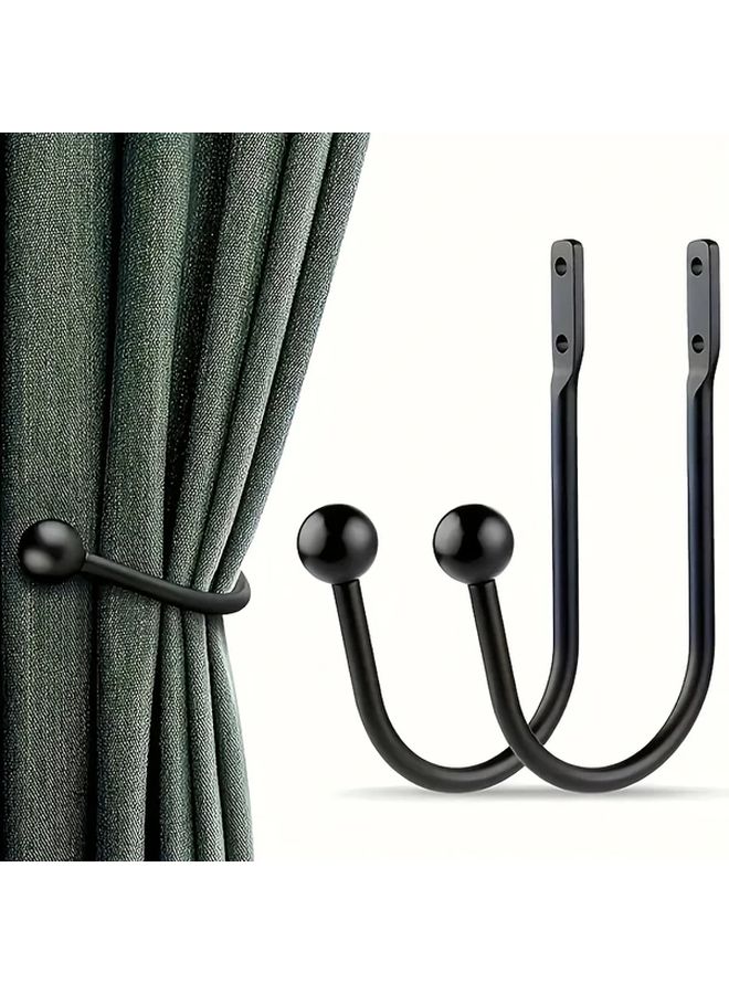 1pc Round Head U Shaped Curtain Hook Rustic Country Style Holdback Retro Design - Image 2