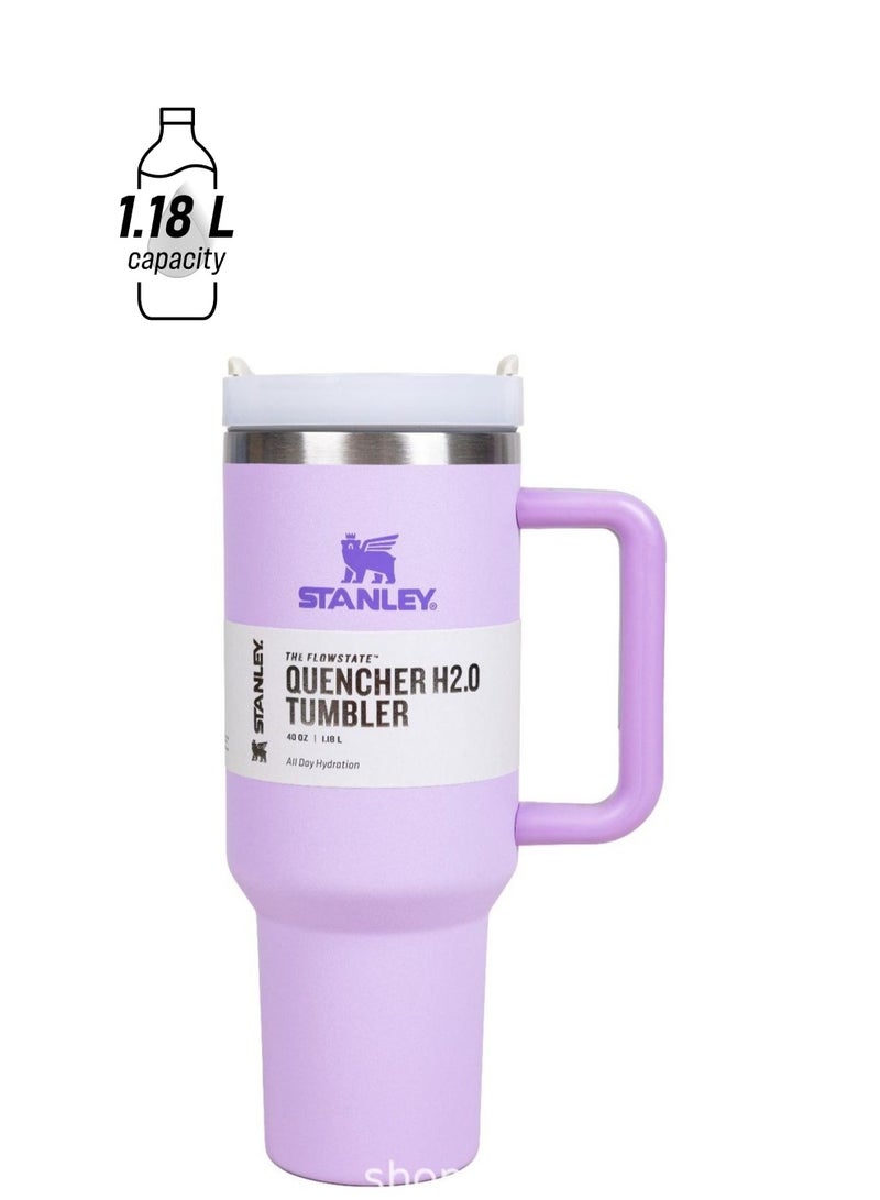 Stainless Steel Vacuum Insulated Tumbler with Lid and Straw for Water, Iced Tea or Coffee, Smoothie More 40oz