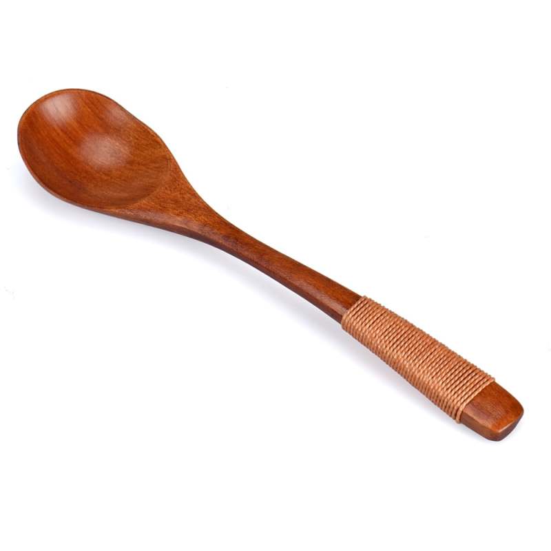 Wooden Spoon Set 6-Piece Natural Bamboo Cooking Spoon - Heat Resistant Non-Stick Safe Kitchen Utensil for Home Kitchen - Image 3
