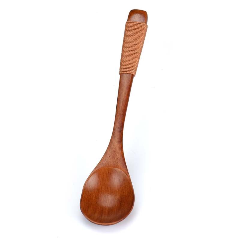 Wooden Spoon Set 6-Piece Natural Bamboo Cooking Spoon - Heat Resistant Non-Stick Safe Kitchen Utensil for Home Kitchen - Image 1