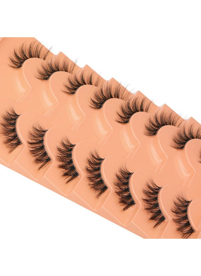 alphonse - Hes Natural Look Half Lash Cateye Clear Band Half Eyelashes Cat Eye Fluffy Wispy Accent Lashes 3/4 Flared End Lashes Pack By Alphonse - Image 1