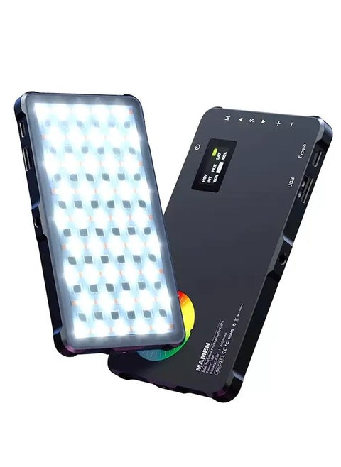 MAMEN Led Camera RGB Fill Light SL-C02 with color range 2500-9000, Number of Led Lamps 138, (10 Watt) with battery capacity 4000 mAh(Model :SL-C02)