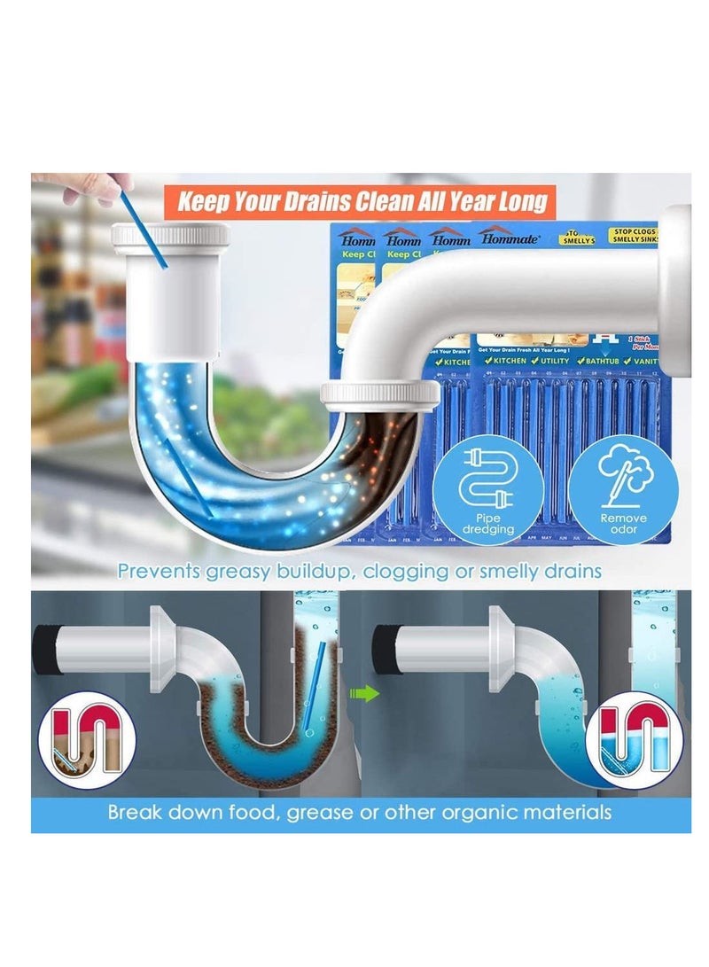 ياميم عصي تنظيف الصرف 12 قطعة ، عصا تنظيف خطوط الأنابيب ، عصا إزالة التلوث ، المجاري ، عصا تنظيف المرحاض ، مزيل الروائح ، سدادات تنظيف الأنابيب والمغاسل ذات الرائحة الكريهة - Image 4