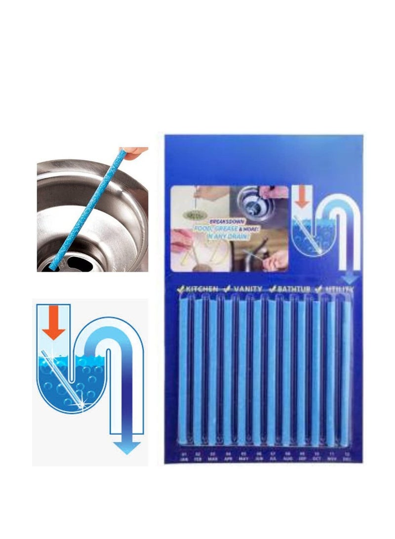 ياميم عصي تنظيف الصرف 12 قطعة ، عصا تنظيف خطوط الأنابيب ، عصا إزالة التلوث ، المجاري ، عصا تنظيف المرحاض ، مزيل الروائح ، سدادات تنظيف الأنابيب والمغاسل ذات الرائحة الكريهة - Image 2