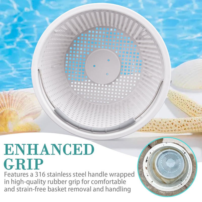 Neowah 8" Pool Skimmer Basket for Inground Pool, Compatible with Pentair U-3 Skimmer Basket 08650-0007 and Hayward SP1070 SPX1070E Pool Basket,with Built-in Brass Weight, Handle and Rubber Grip - Image 4