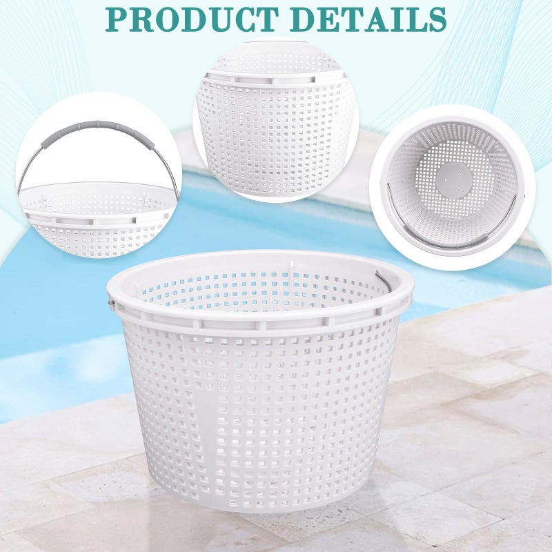 Neowah 8" Pool Skimmer Basket for Inground Pool, Compatible with Pentair U-3 Skimmer Basket 08650-0007 and Hayward SP1070 SPX1070E Pool Basket,with Built-in Brass Weight, Handle and Rubber Grip - Image 2