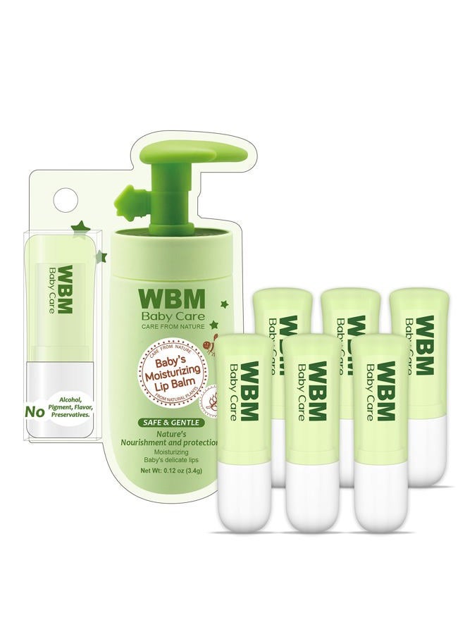 WBM Care Kids, Enrich with 100% Natural Ingredients, Provides Hydrating & Soothing Effect Organic Lip Balm, Pack of 6 (0.12 g Each) - Image 1
