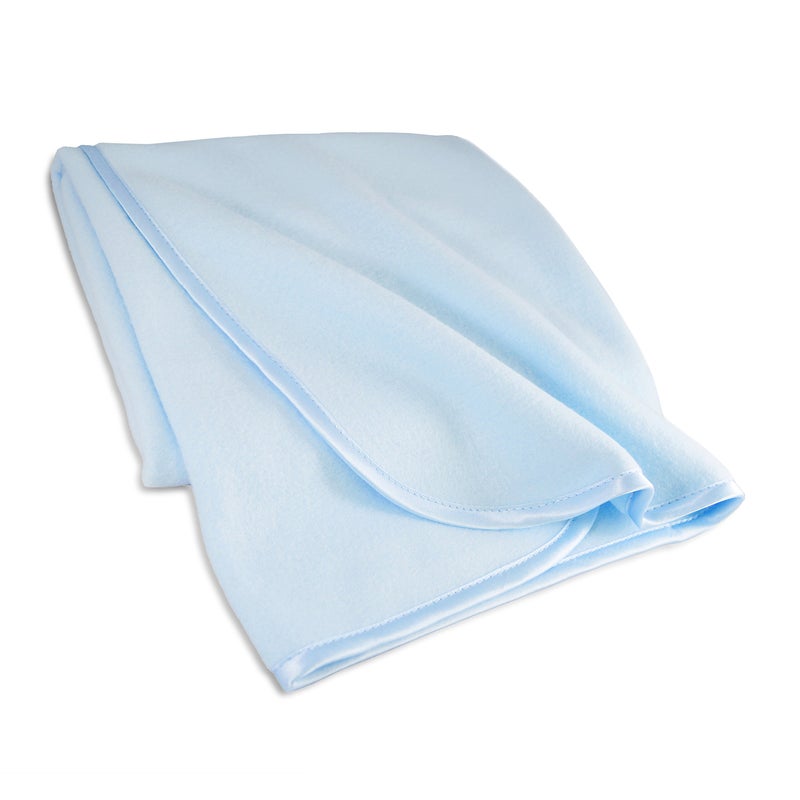 TL Care Fleece Blanket (30" x 30") with Silk-Like Satin Trim, Soft, Warm & Cozy, Blue, for Boys and Girls, Perfect for Baby Carrier, Stroller, Travel and Gifting - Image 3