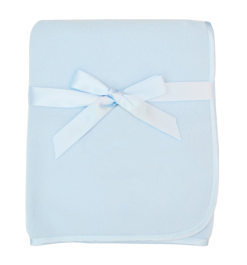 TL Care Fleece Blanket (30" x 30") with Silk-Like Satin Trim, Soft, Warm & Cozy, Blue, for Boys and Girls, Perfect for Baby Carrier, Stroller, Travel and Gifting - Image 1