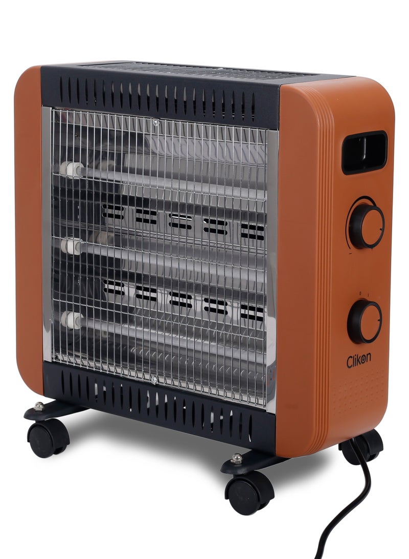 Clikon 1800-2000W Quartz Heater: Efficient & Stylish Heating Solution 2000 W CK4243 Brown/Black - Image 1