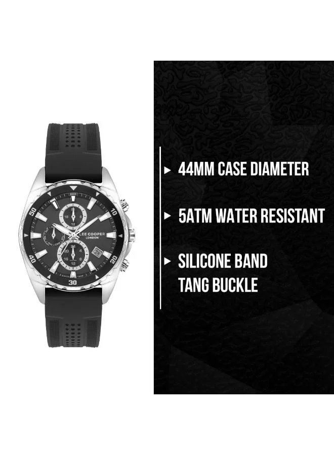 Lee Cooper Lee Cooper LC07527.351 Men's Multi Function Display Watch & Silicone Strap Black