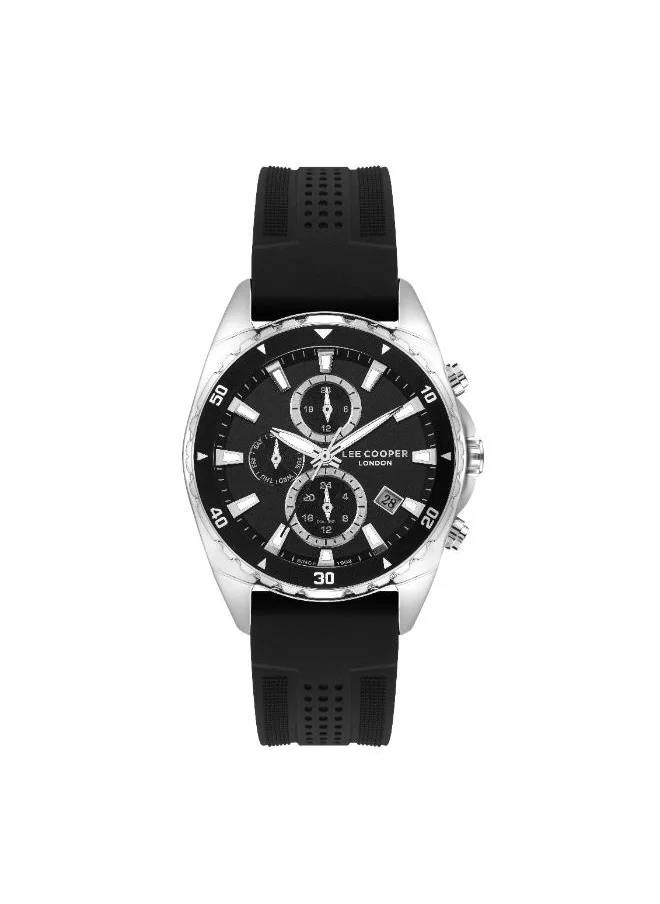 Lee Cooper Lee Cooper LC07527.351 Men's Multi Function Display Watch & Silicone Strap Black