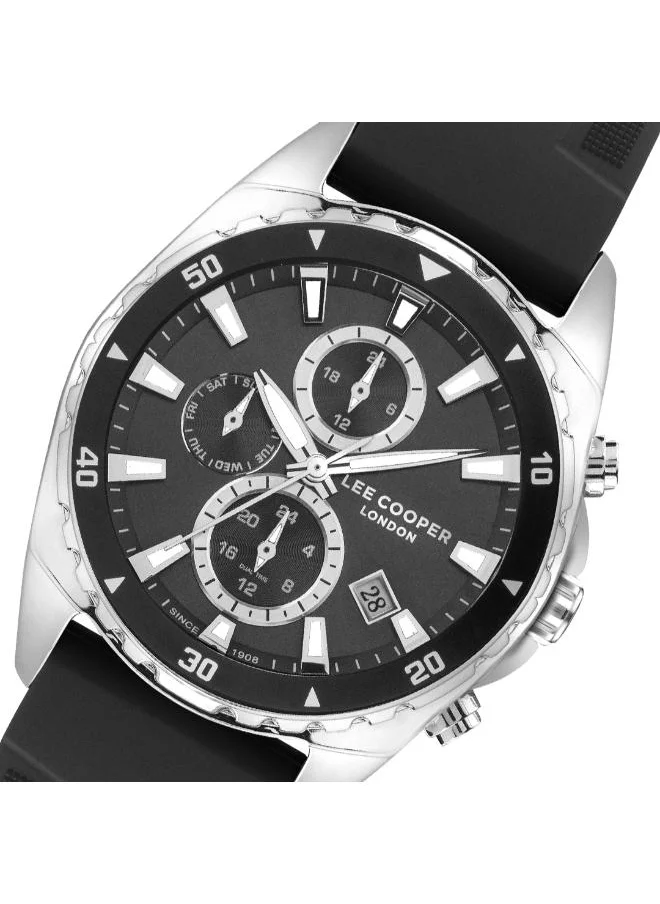 Lee Cooper Lee Cooper LC07527.351 Men's Multi Function Display Watch & Silicone Strap Black