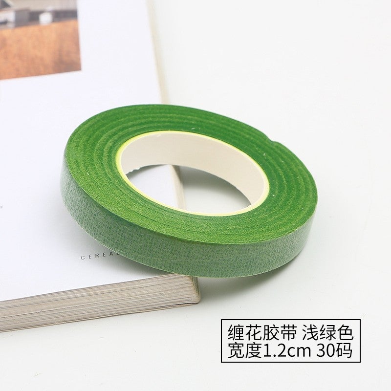 Generic Flower winding tape handmade DIY simulation flower flower rod paper bag tape paper tape candy flower rod winding tape wholesale Green width 1.2cm 30 yards - Image 2