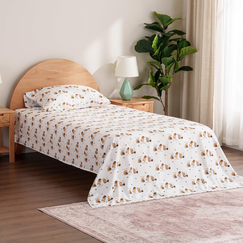 Berkshire Blanket Berkshire Blanket Kids Sheet Set Queen Size - 4 Pieces Cute Character Printed Soft Microfiber Bed Sheets LIG Mini Winnie and Hunny Toss White  - Image 5