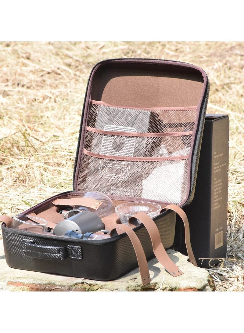 Captaintech Pcs Coffee Travel Kit Personal Coffee for Camping and Traveling, with Manual Coffee Grinder Coffee Dripper Goose Neck Kettle Glass Server Digital Scale 100 Pcs Paper Filter et - Image 2