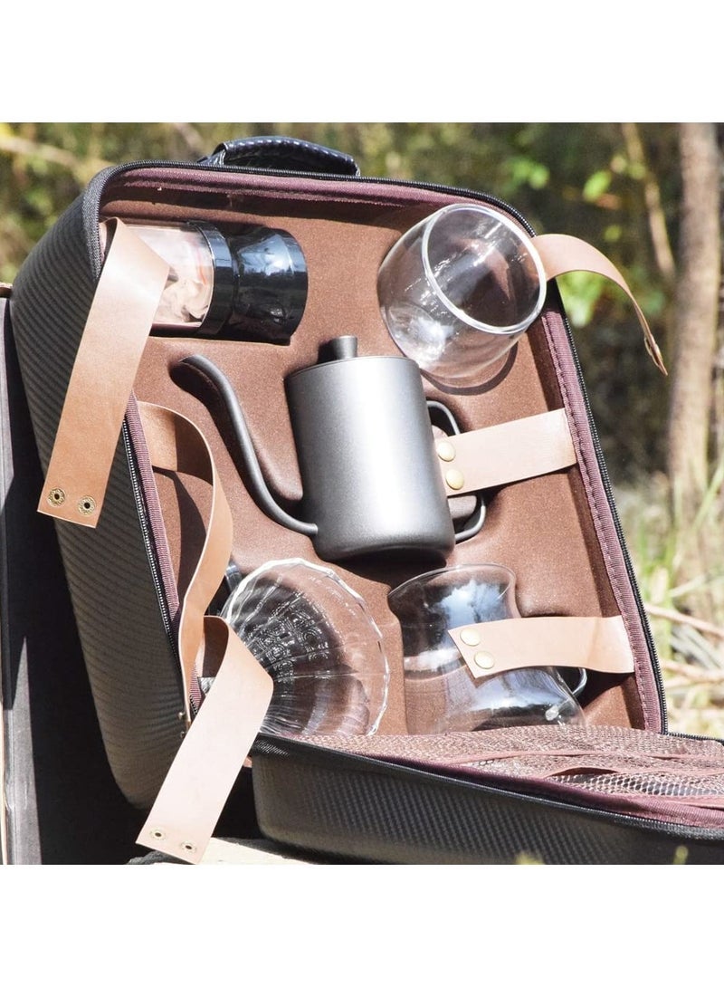 Captaintech Pcs Coffee Travel Kit Personal Coffee for Camping and Traveling, with Manual Coffee Grinder Coffee Dripper Goose Neck Kettle Glass Server Digital Scale 100 Pcs Paper Filter et - Image 3