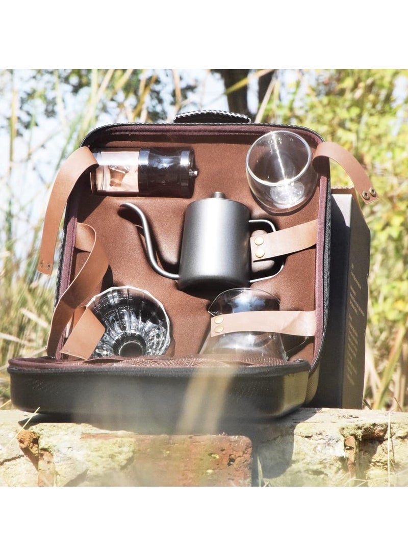 Captaintech Pcs Coffee Travel Kit Personal Coffee for Camping and Traveling, with Manual Coffee Grinder Coffee Dripper Goose Neck Kettle Glass Server Digital Scale 100 Pcs Paper Filter et - Image 4