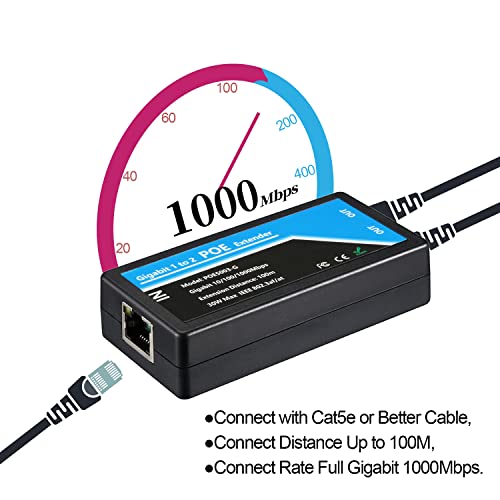HANUTECH Gigabit PoE Extender, 1-in 2-Out, 1000Mbps, 100m Range, 30W Input, IEEE 802.3af/at, Plug and Play - Image 5