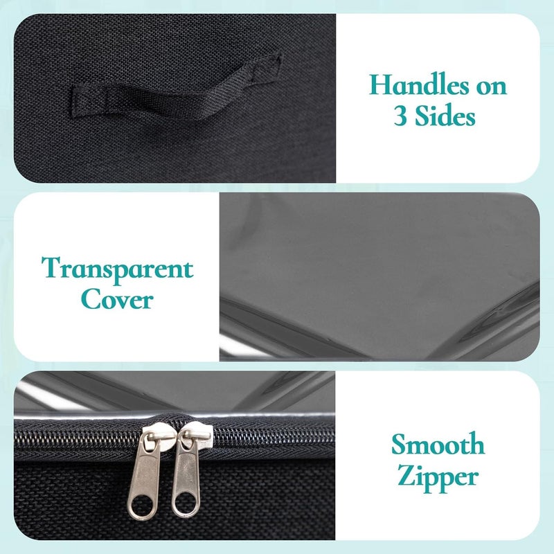 MAPPLE CREATION 16 Pairs Shoe Storage Box Foldable Shoe Storage Containers Baskets Boxes Bins Adjustable Dividers for Shoes Sandal Sneakers and High Heeled Stackable and Foldable Black - Image 3