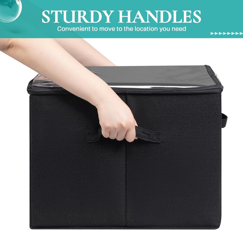 MAPPLE CREATION 16 Pairs Shoe Storage Box Foldable Shoe Storage Containers Baskets Boxes Bins Adjustable Dividers for Shoes Sandal Sneakers and High Heeled Stackable and Foldable Black - Image 5