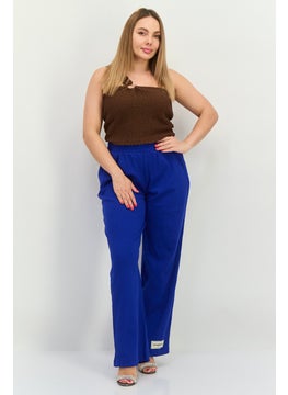 The Giving Movement Women Textured Wide Leg Pants, Blue  - Image 2