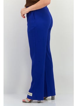 The Giving Movement Women Textured Wide Leg Pants, Blue  - Image 4
