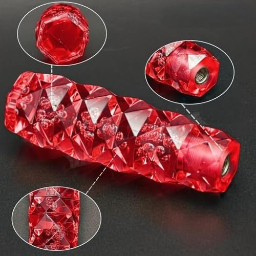 YOURKARTS.COM Diamond King Gear Knob – Crystal Bubble Styling Sporty Handle Gear Shift Knob for Manual/Automatic Cars (Red) | Eye-Catching Mod | car Accessories 2025 - Image 4
