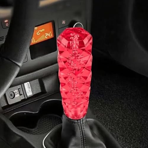YOURKARTS.COM Diamond King Gear Knob – Crystal Bubble Styling Sporty Handle Gear Shift Knob for Manual/Automatic Cars (Red) | Eye-Catching Mod | car Accessories 2025 - Image 1