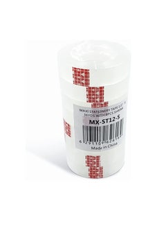 Maxi Maxi Clear Stationery Tape 8Pcs, 1/2" (12mm) Width X36Yads Length, Ideal For Household, School And Office, Fixing And Packaging.  - Image 1