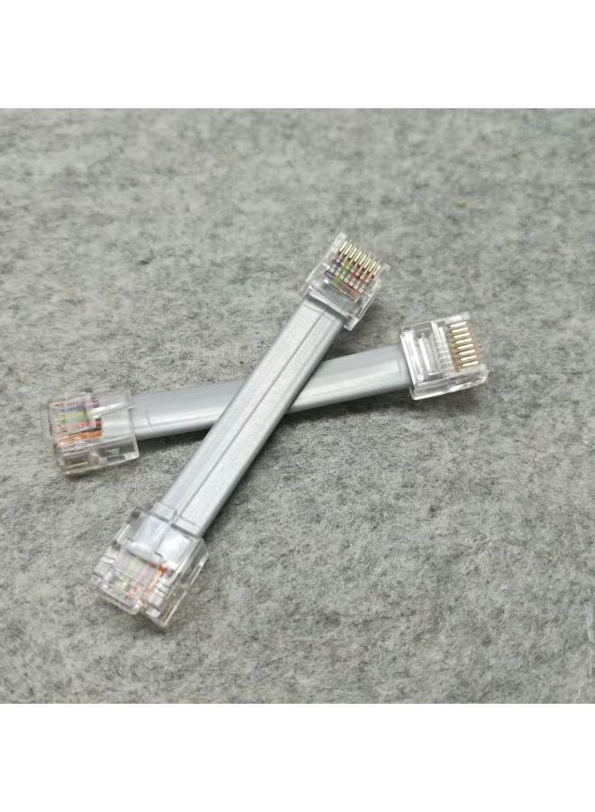 Network Jumper Ultra Short Pure Copper Wire Core Flat Network Wire 8P8C Short Body Crystal Head Network Wire Eight Core Flat Multi-Strand Wire-Color:Silver Gray-Line Length:0.25m  - Image 3