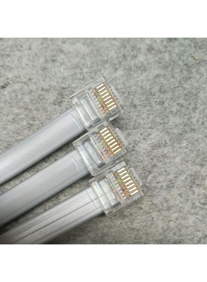 Network Jumper Ultra Short Pure Copper Wire Core Flat Network Wire 8P8C Short Body Crystal Head Network Wire Eight Core Flat Multi-Strand Wire-Color:Silver Gray-Line Length:0.25m  - Image 2