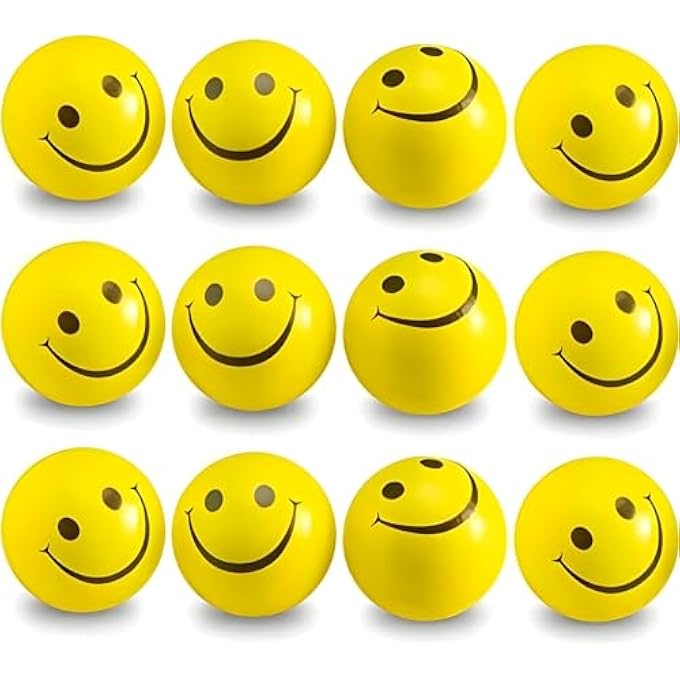 GRAPHENE Smiley Soft Ball for Kids and Adults, a Stress Relief Toy, Non Toxic Toy for Kids and Adults(Pack of 12) - Image 1