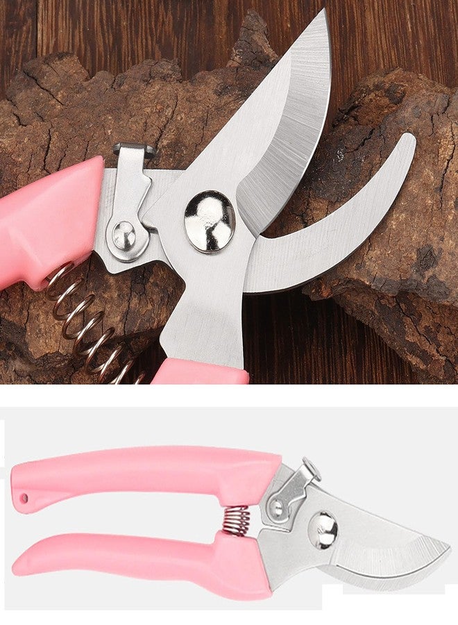 YYaaloa Garden Flower Shears Pruning Shears 6.9 inches Scissors Heavy Duty Plant Scissors for Cutting Flowers, Trimming Plants, Bonsai, Fruits Picking (Pink Handle) - Image 3